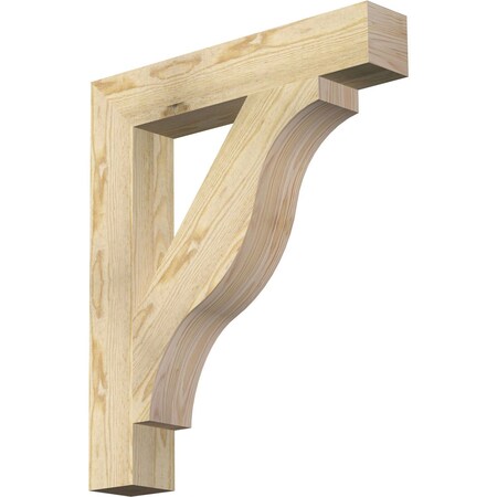 Ekena Millwork Funston Block Rough Sawn Bracket, Douglas Fir, 4"W x 24"D x 28"H BKT04X24X28FST05RDF